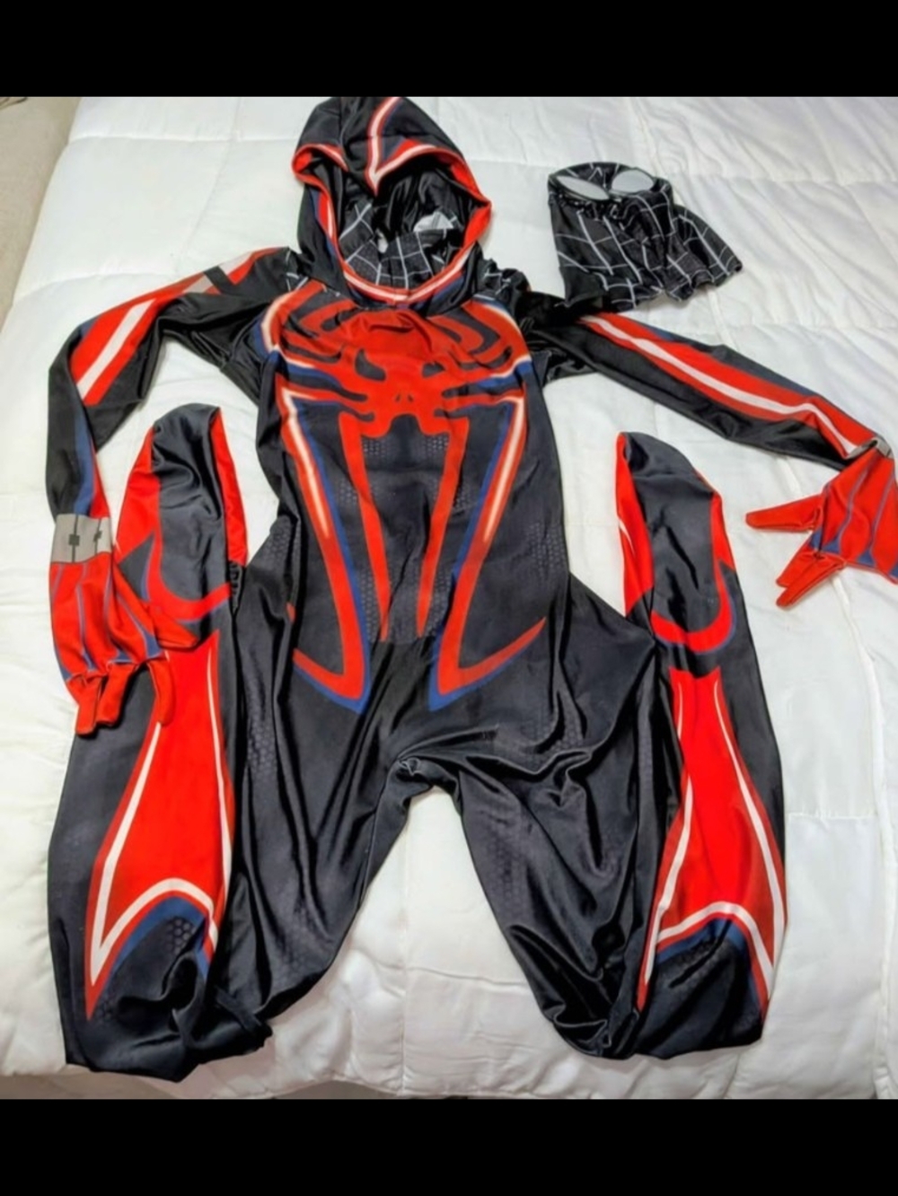 Black & Red Spider-Inspired Kids Costume with Mask
